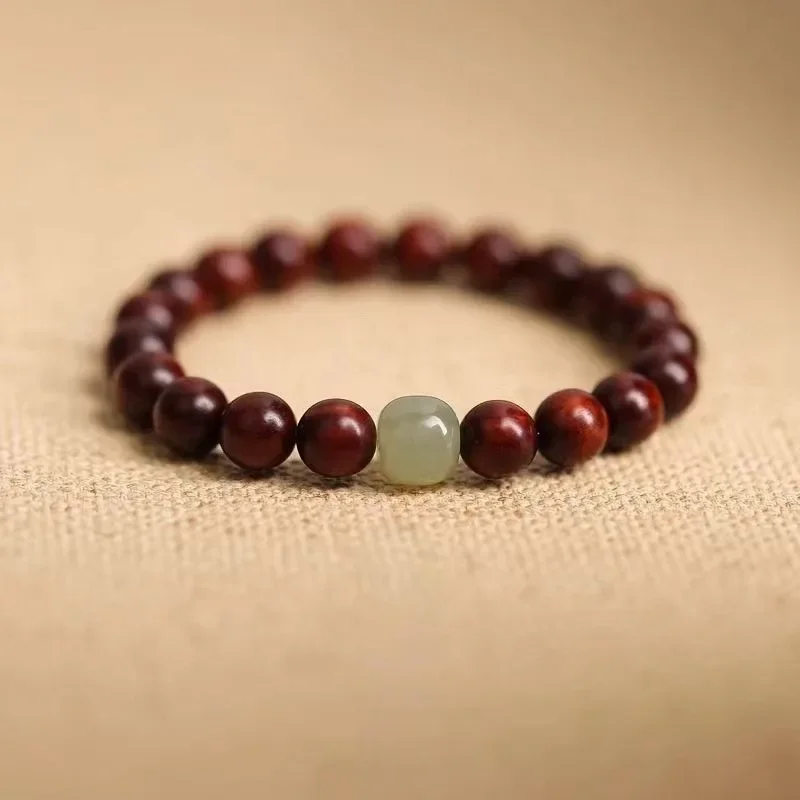 Retro lobular red sandalwood bracelet men's and women's bracelets