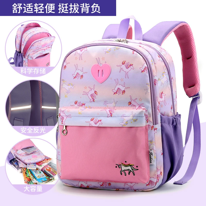 Mochilas Escolares Kawaii para Crianças, Bolsas de Alunos Primários, Desenhos Animados Bonitos Impresso, Impermeável, Crianças Meninas e Meninos, Bolsas de Ombro