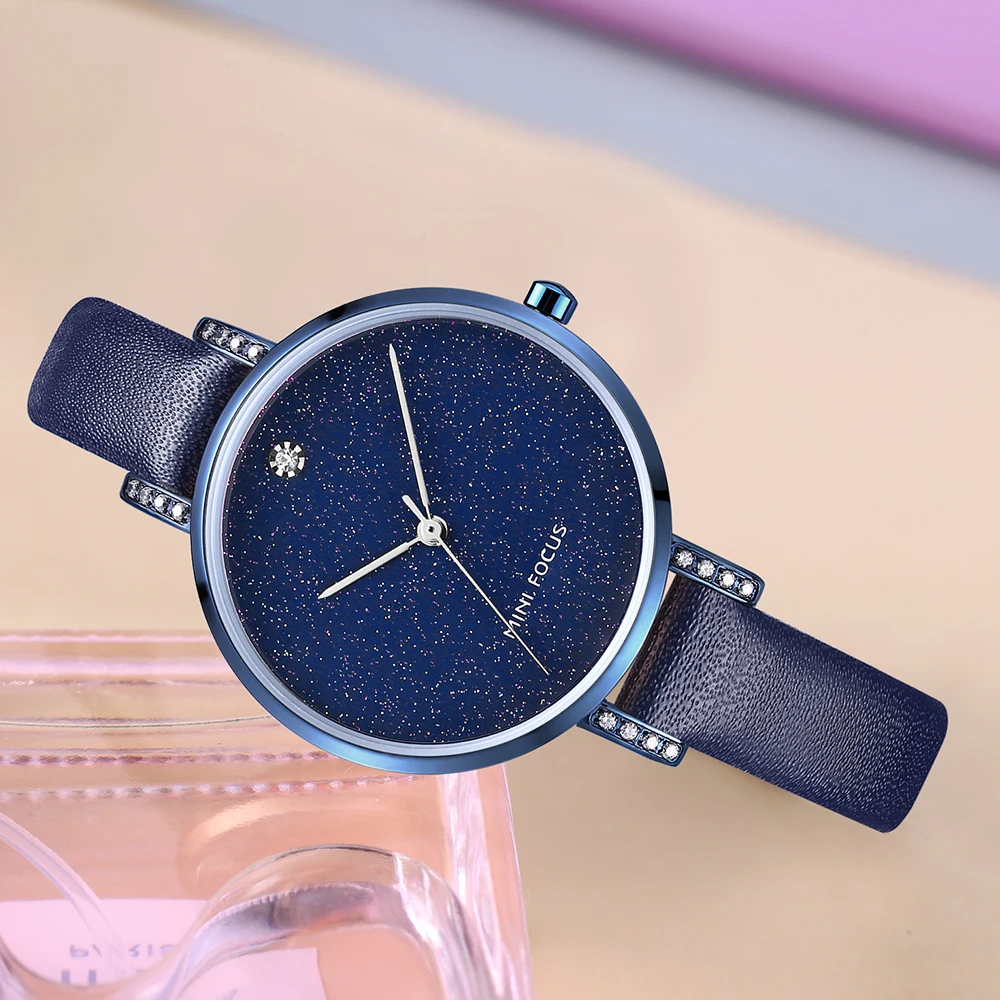 

MINI FOCUS Stainless Steel Strap Watches for Women Waterproof Luxury Dress Quartz Wrist Watch Woman Lady Blue