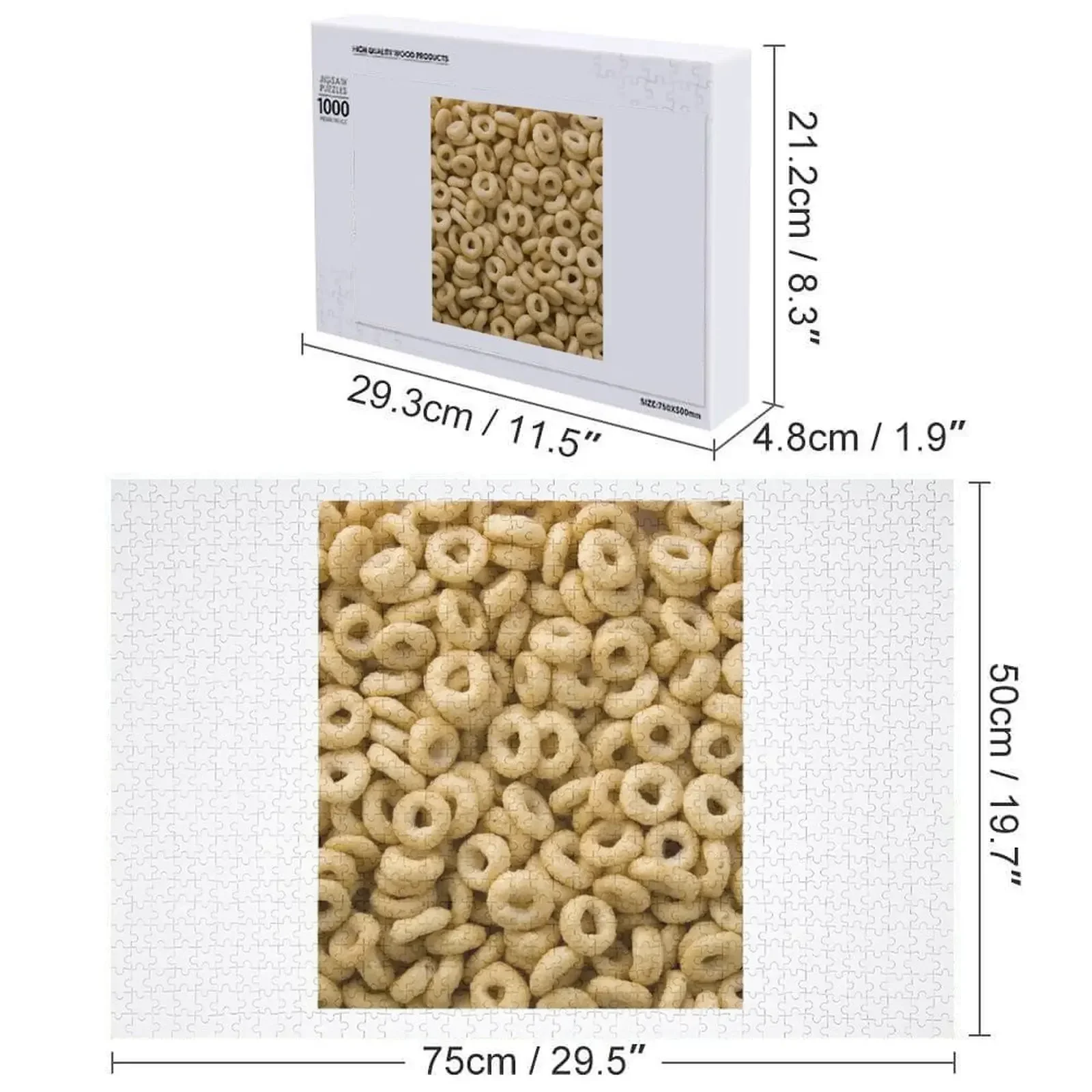 Puzzle céréales personnalisé avec nom en bois, image, Puzzle en bois pour adulte