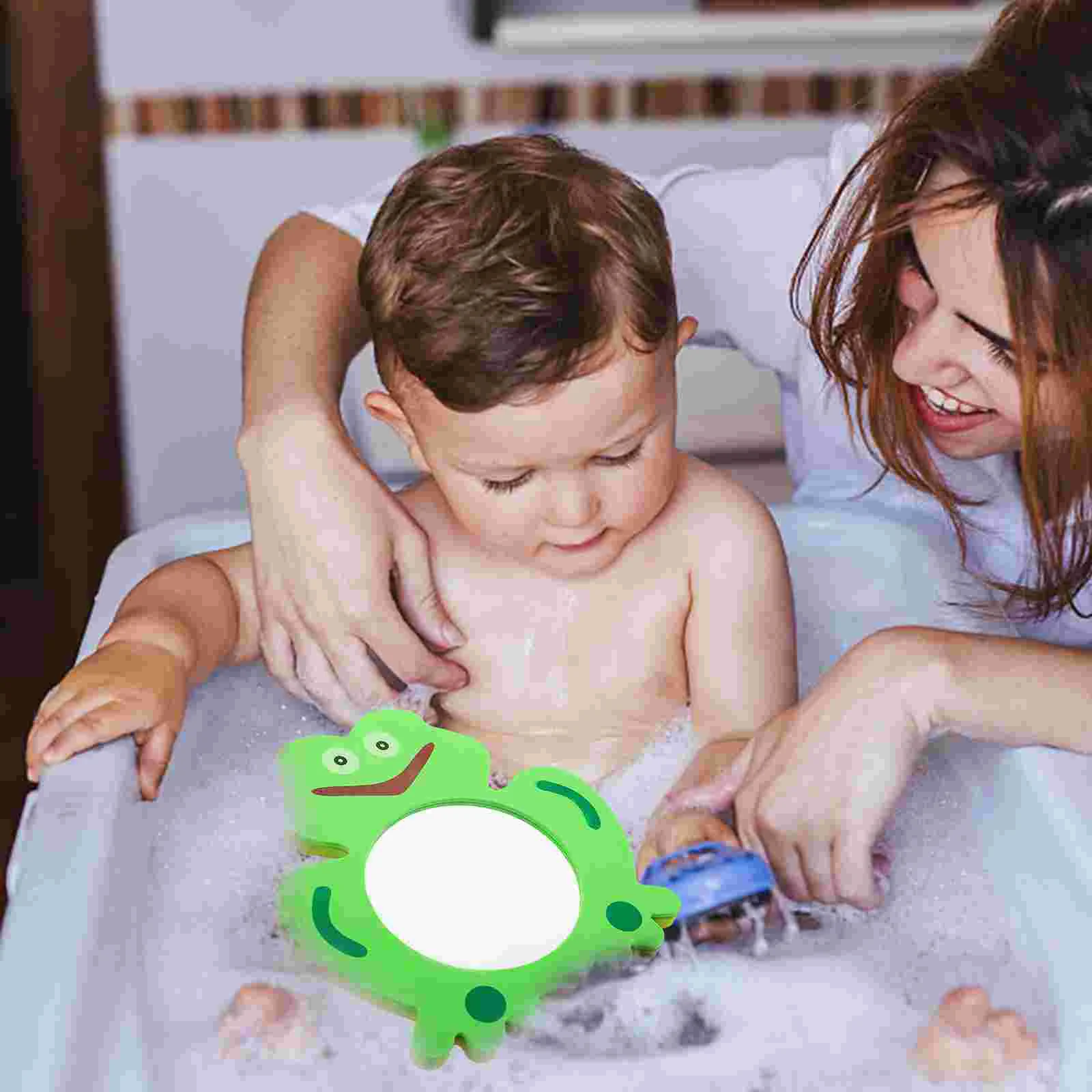 Jouet de bain pour enfant, 1 pièce, miroir de dessin animé EVA, jeu de bain, Design vert créatif, jouet d'eau, jouets éducatifs