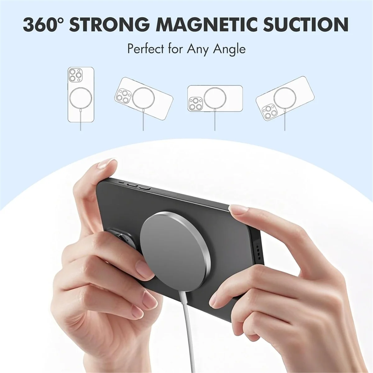 2025 + وسادة شاحن لاسلكية مغناطيسية: 15 وات لوحة شحن سريعة وآمنة لسلسلة 16/15/14/13/12، لـ 4 3 2 Pro B