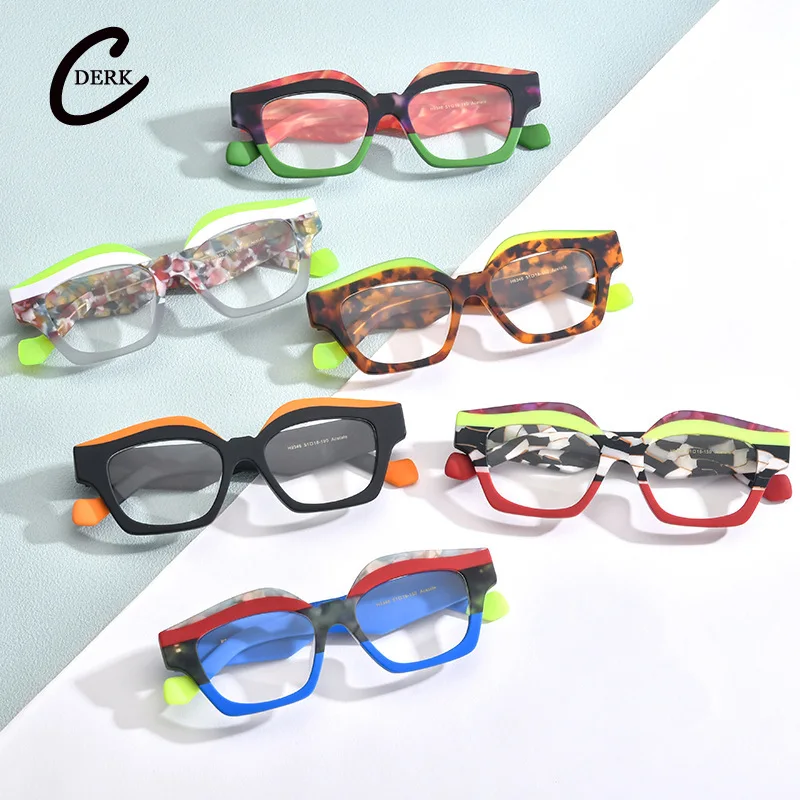 Men patchwork cat-eye acetate frame 19346 women fashion glasses can be matched with myopia anti-blue lens can be engraved LOGO