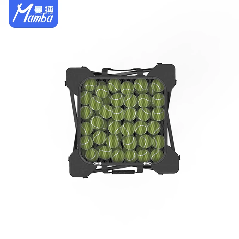 Foldable Tennis Ball Cart 150pc Ball Capacity Tennis Ball Saver Bag Tennis Storage Rack with Wheel Tennis Sport Teaching Carts