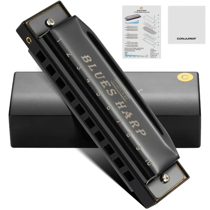

2026 Hot-selling 10-hole Blues Harmonica C Key Blues Beginner Instrument