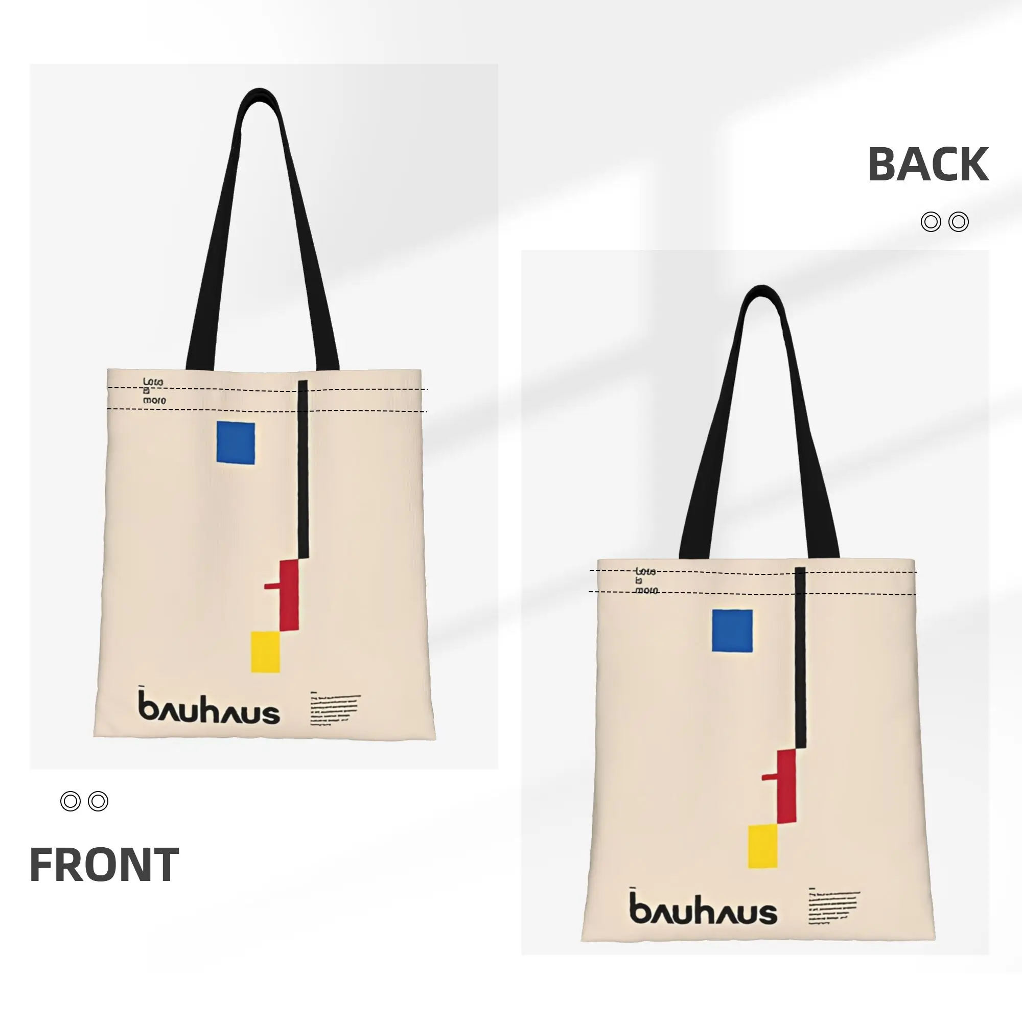 ita bag Bauhaus Print, Oskar Schlemmer Bauhaus Reusable Double Sided Canvas Tote Bag Shoulder  Handbag