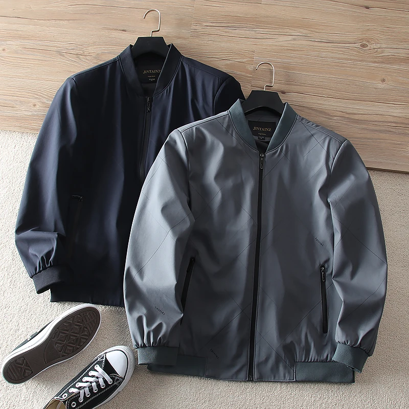 

Comfortable Breathable Men's Casual Jaet Outerwear Versatile Autumn Workwear Youthful Sle Long Sve Zipper Closure Loos...
