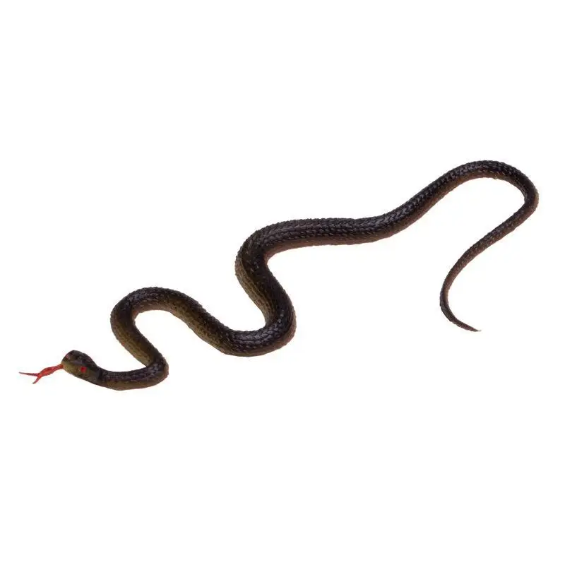 Lifelike 40cm Fake Rubber Python Realistic Simulation Snake Prop for Halloween Party Garden Bird Repellent