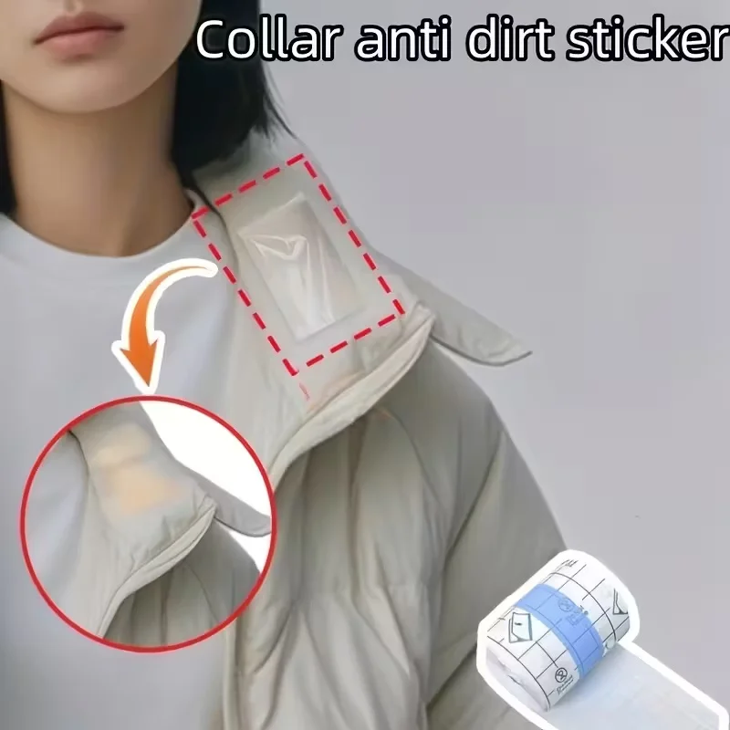 1pcs 200cm PU Transparent Collar Protection Tape, Easy-Cut Anti-Dirt for Jacket & Down Jacket Collars and Cuffs