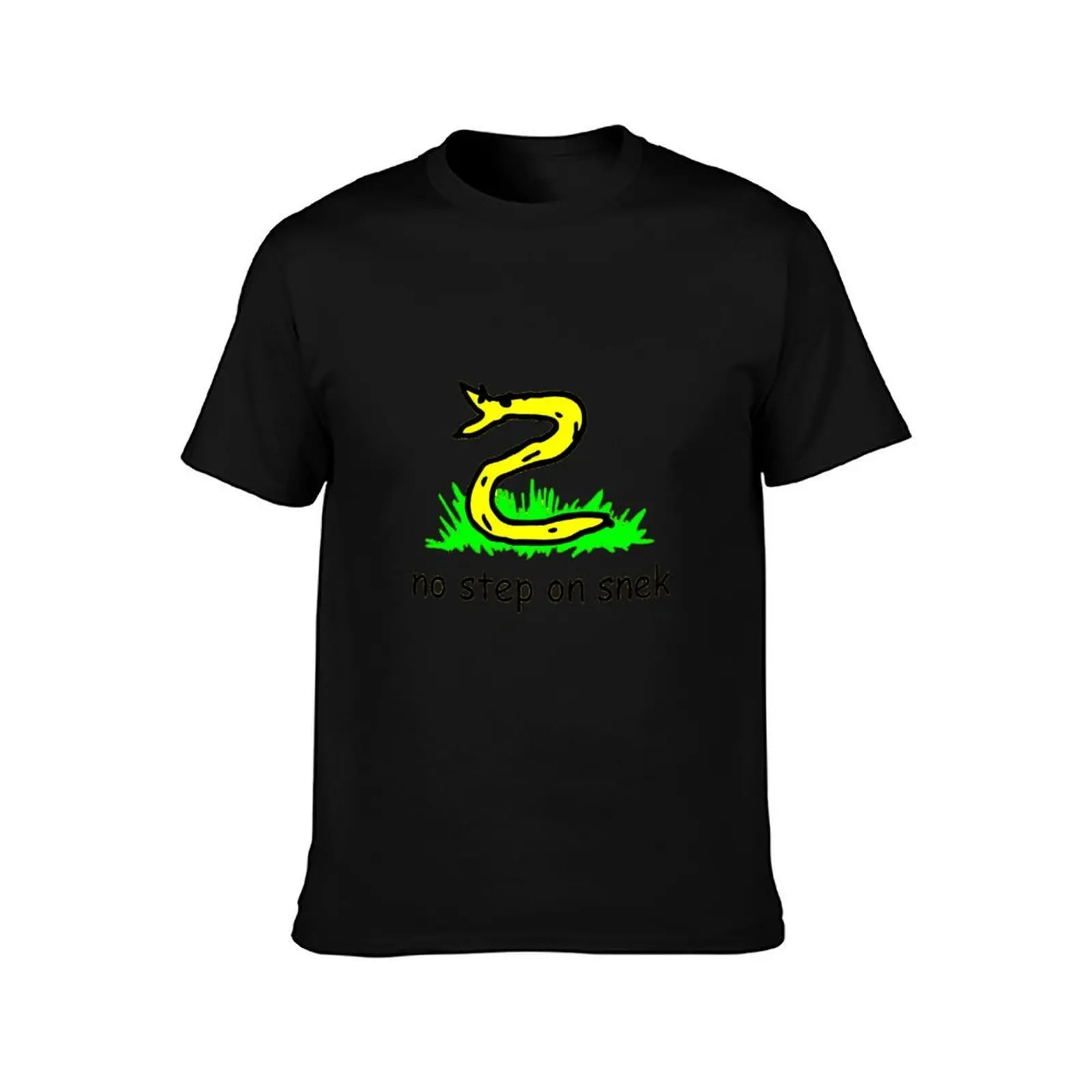 No Step On Snek Don't tread on me T-Shirt, Summer Casual Cotton Tee, Oversized Streetwear Tops, Vintage Graphic Print