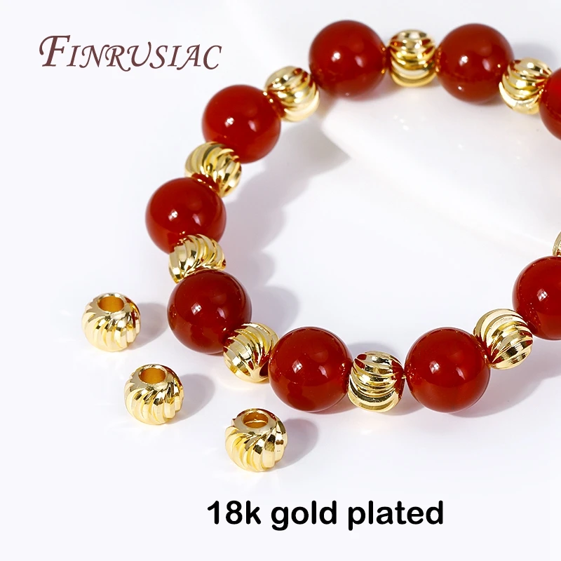 18K vergoldete Abstandsperle zur Schmuckherstellung, 2,5–6 mm Perlentrenner, dekorative Perlen für Armbänder, DIY-Zubehör im Großhandel
