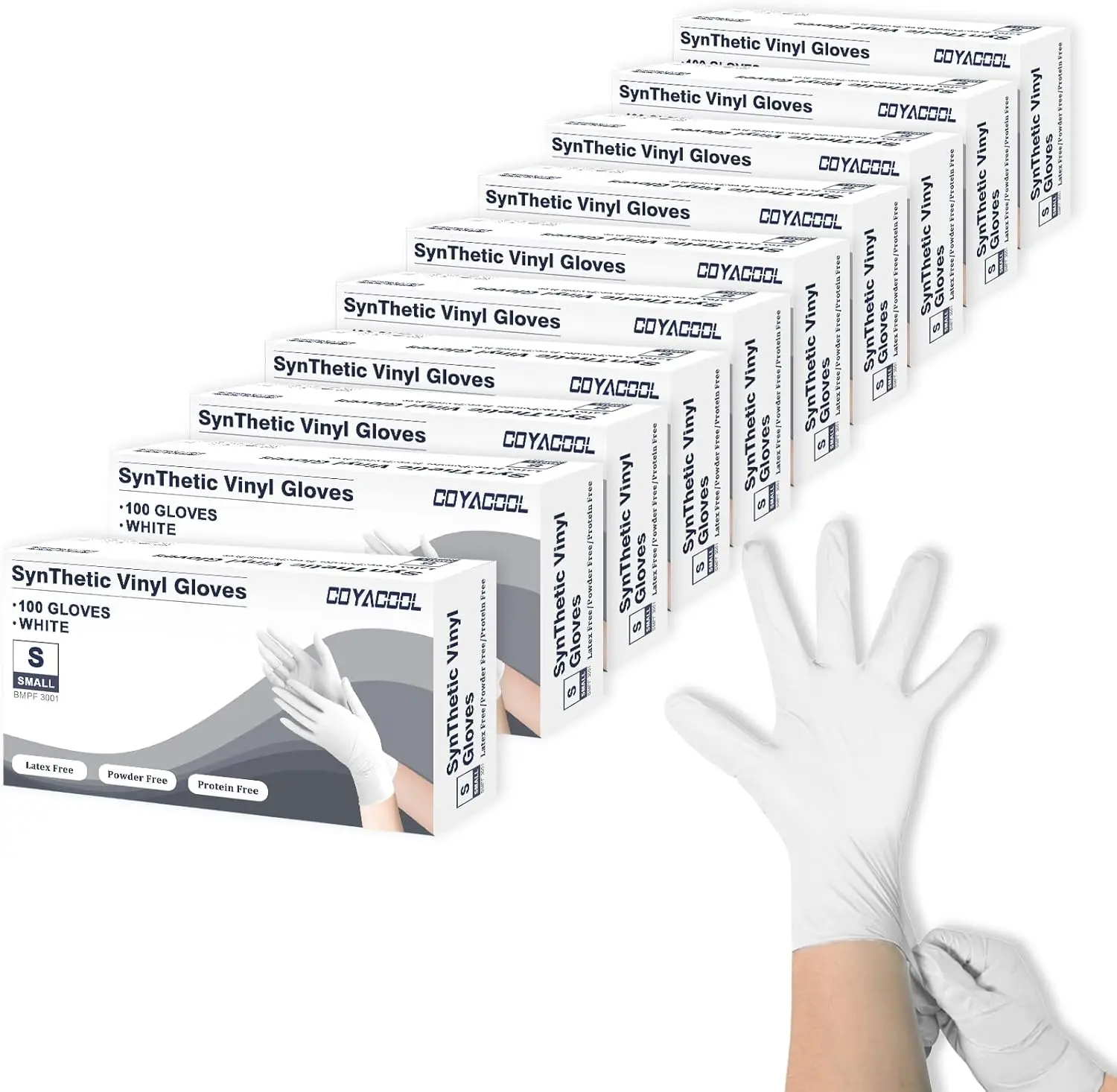 

Disposable Nitrile Vinyl Blend Gloves, Latex Free 4 Mil 1000 Pcs for Cleaning Food Prep Hair Dye Tattoo White