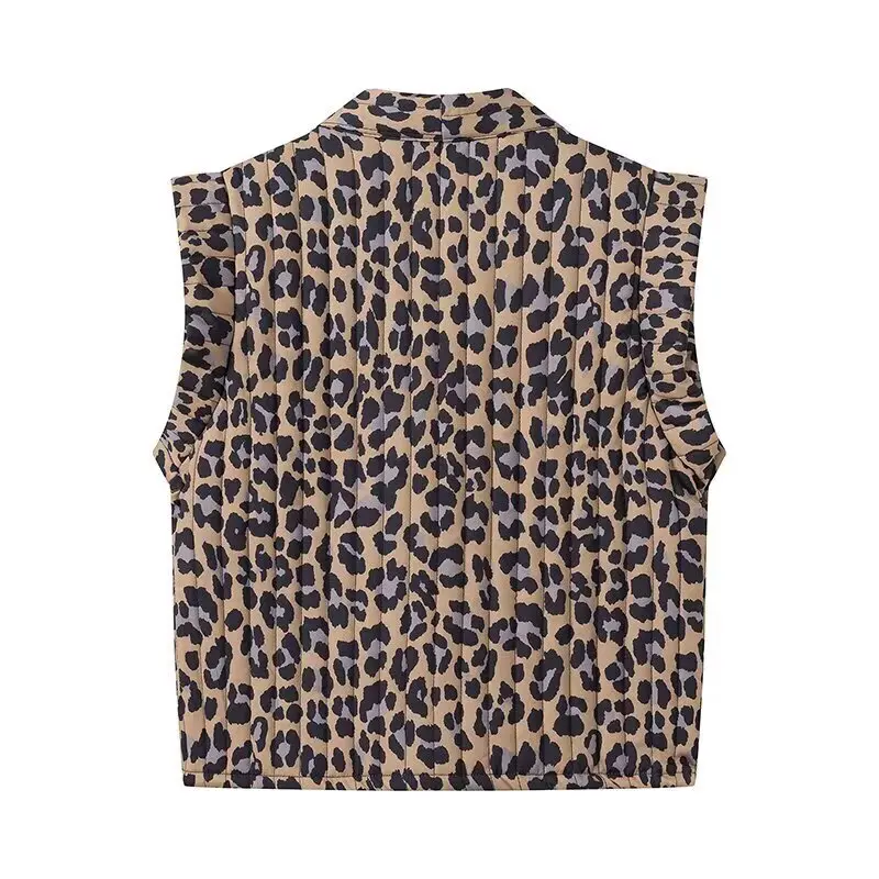 Women's Early Autumn Open Front Leopard Print Sleeveless Vest, Sexy and Trendy, Age-reducing, Perfect for Layering