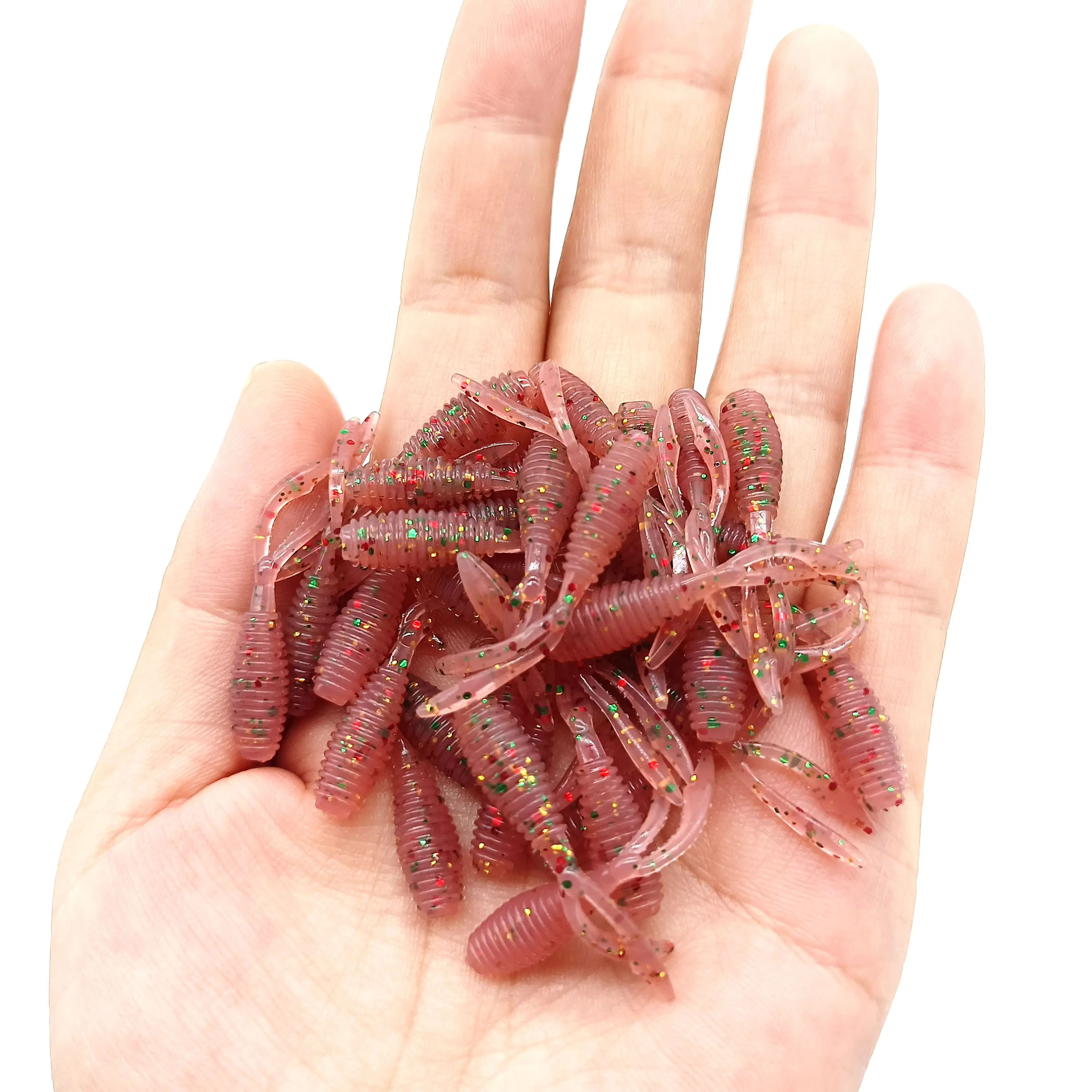 DUODUOYU 10PCS 0,4g/35mm Mini Ajing Weiche Angeln Locken Twin Schwanz Isca Künstliche Köder Wobbler ozean Rock Silikon Angelgerät – Detail 13
