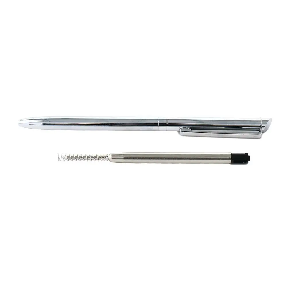 Pocket-size Classic Stainless Steel Rotating Silver Commercial Stationery Ballpoint Pen Office Supplies Oil Pen