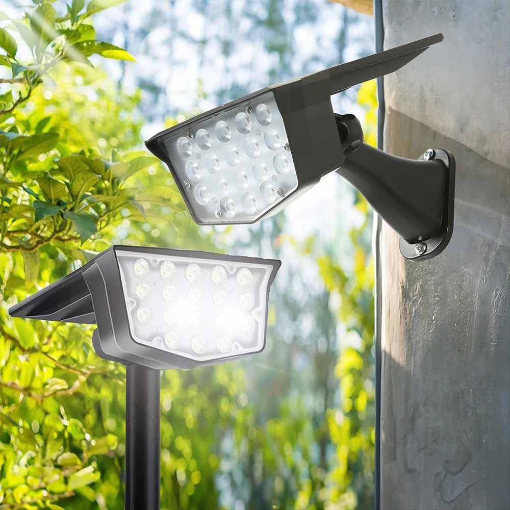 2個入りソーラー屋外スポットライト 700ルーメン 防水US - Outdoor Lighting Switch のレビューと価格