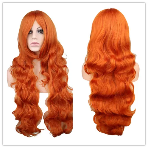 32 "80 cm Lang Haar Krullend Cosplay Kostuum Pruiken Kostuum Lichtblond Synthetisch Haar Partij Pruiken Vrouwen Party Kerst