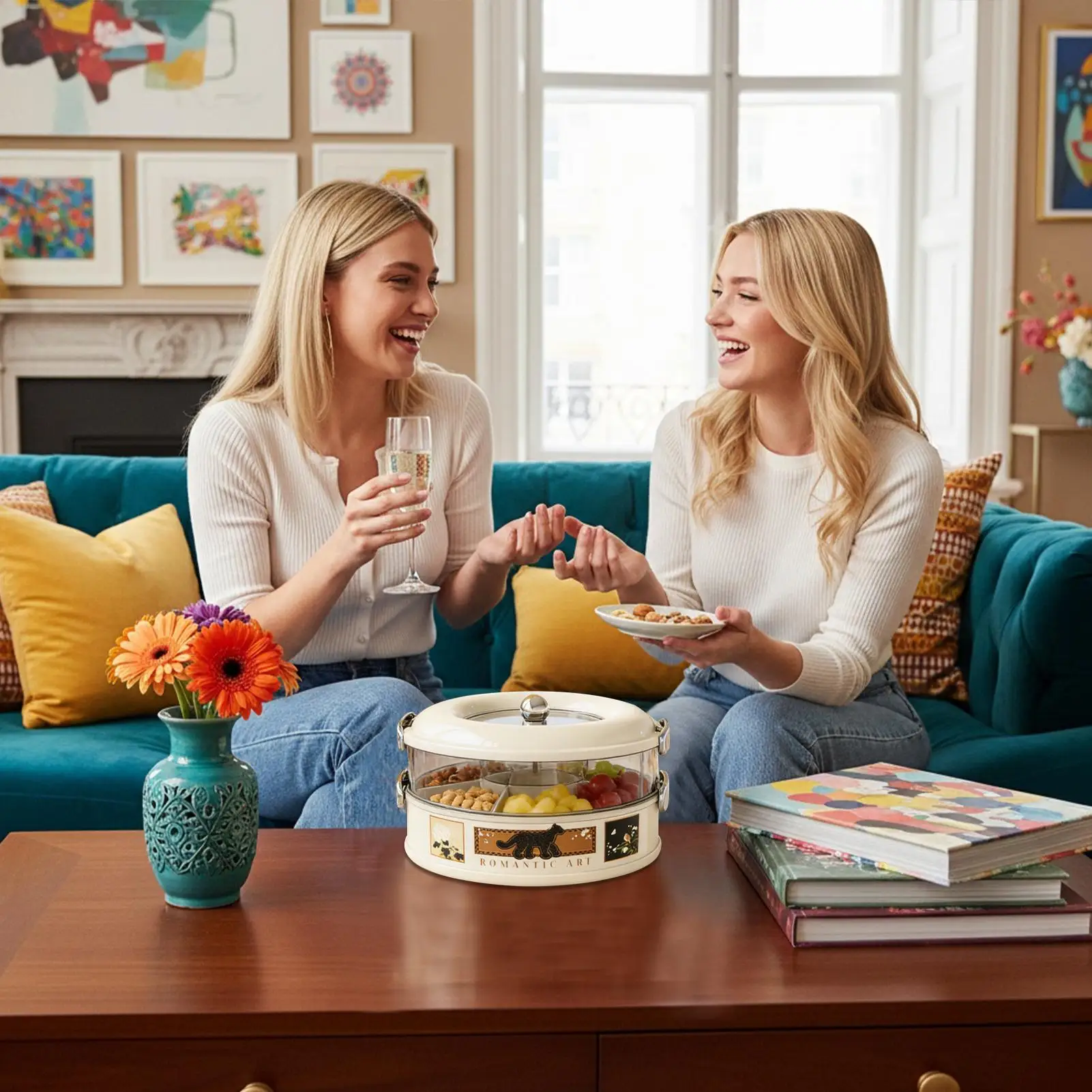 

Snack Boxes Rotating Wide Mouth Stackable Snack Pack Containers Containers For Family Students Adults Men Women Kitchen Home