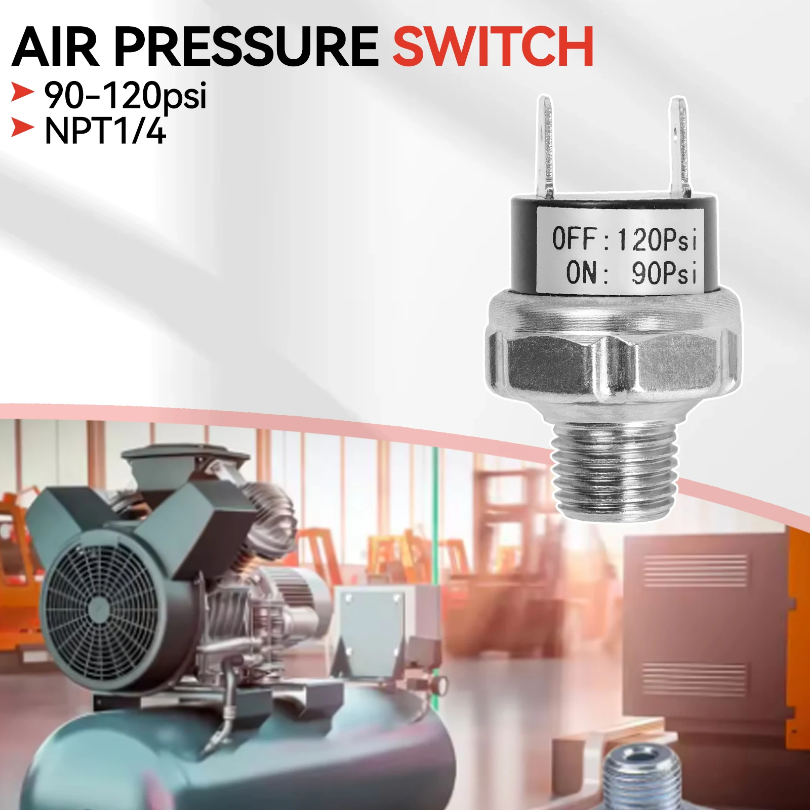 70 - 100PSI 90 - 120PSI 120 - 150PSI Air Compressor Pressure Switch 1/4