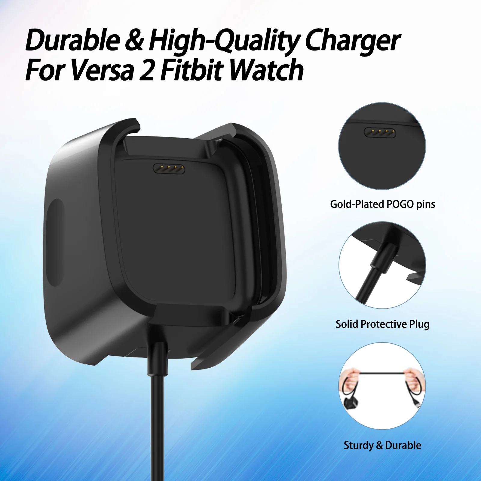 Watch Charger For Fitbit Versa Lite Sport Smart Watch USB Charging Cable For Fitbit Versa Lite Cable Cord Clip Dock Accessories