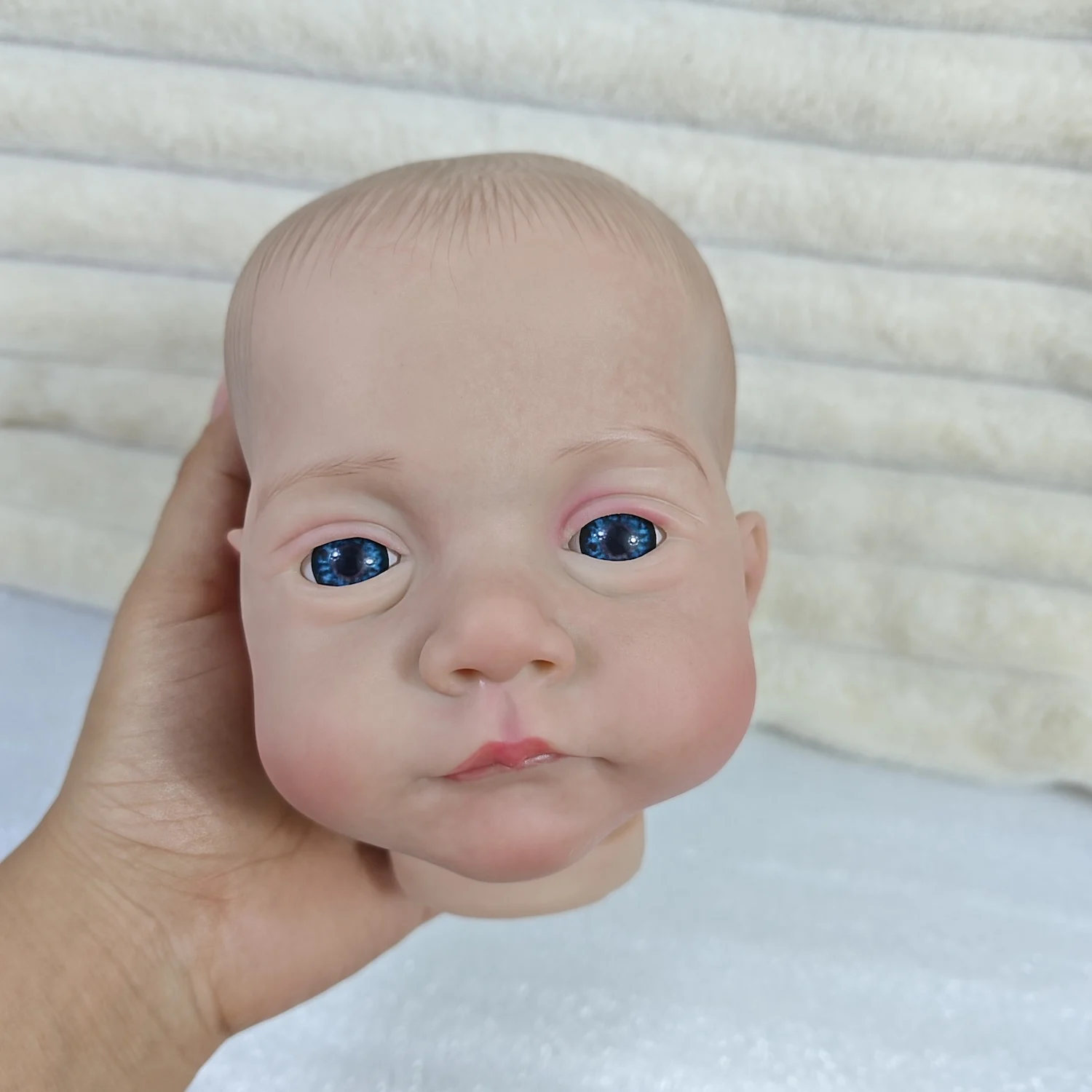 20 Inch Finished Painted Open Blue Eyes Lily Unfinished Vinyl Reborn Doll Kit With Cloth Body Suitable for DIY Customization