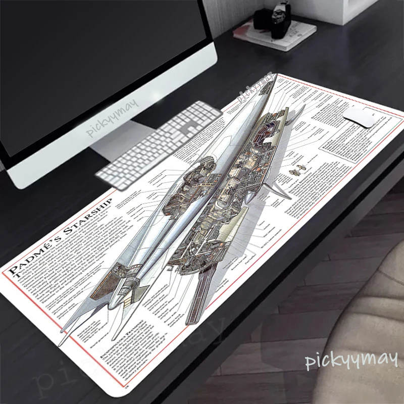 

Mouse Pads Spacecraft Drawings Table Mats Computer Mousepad Company Big Desk Pad 100x50cm Large Gamer Mousepads Mouse Mat