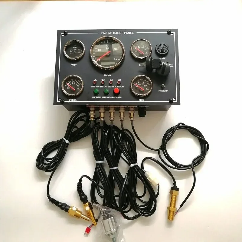 Waterproof Marine Diesel Engine Control Panel Boat Dashboard Switch Assembly System