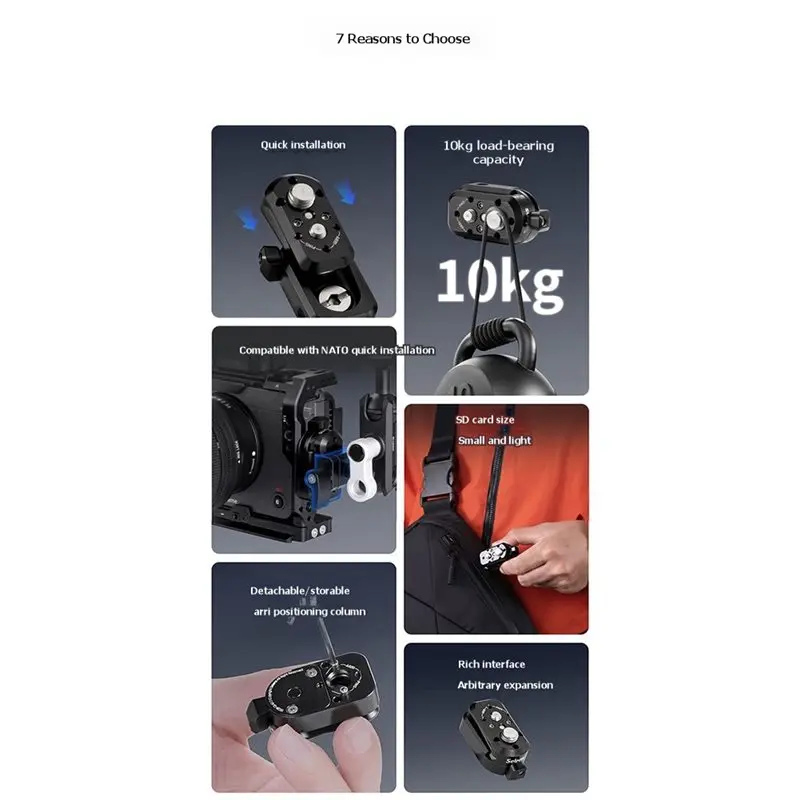 LXYB18B Q-Lock Quick Release Plate Kit Mini Quick Install Kit 1/4 Inch Screw ARRI Locating Pins For Monitor Light B