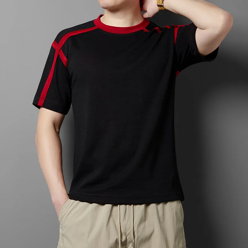 

High Quality Men's Short Sleeve Cotton T-Shirts 2025 Summer Outdoor Sports Casual Tees Youth Street Wear Pull On Tops Clothing