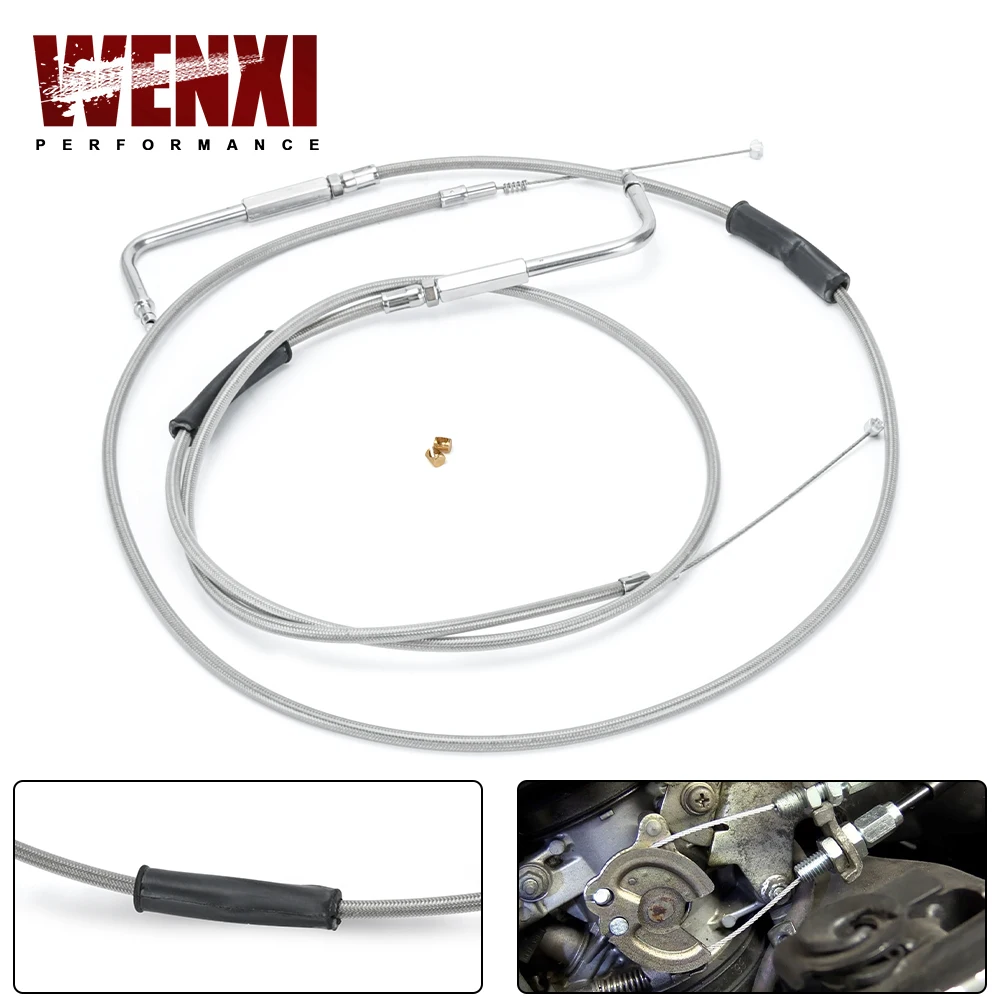 

42" Throttle and Idle Cable Set For Harley-Davidson Dyna Heritage Softail FXST FXD FLT XL