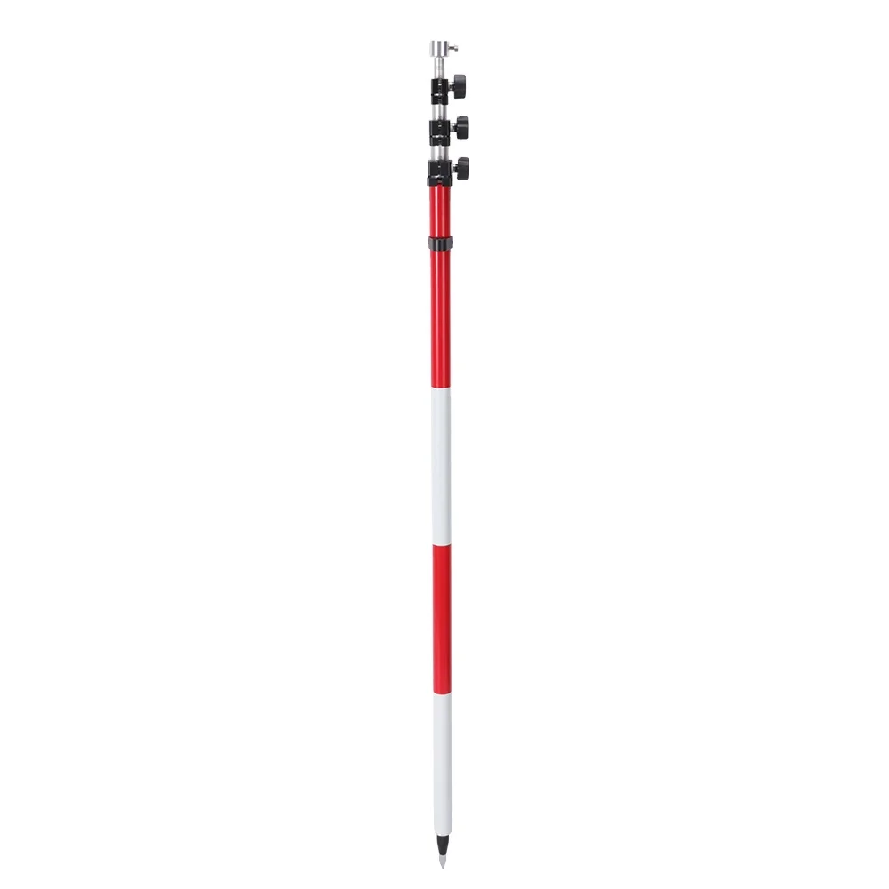 New Sale Aluminum Telescopic Surveying Prism Pole Rod 3.6m 5.2m 2 3 Section with Twist Lock Quick Lock 2024