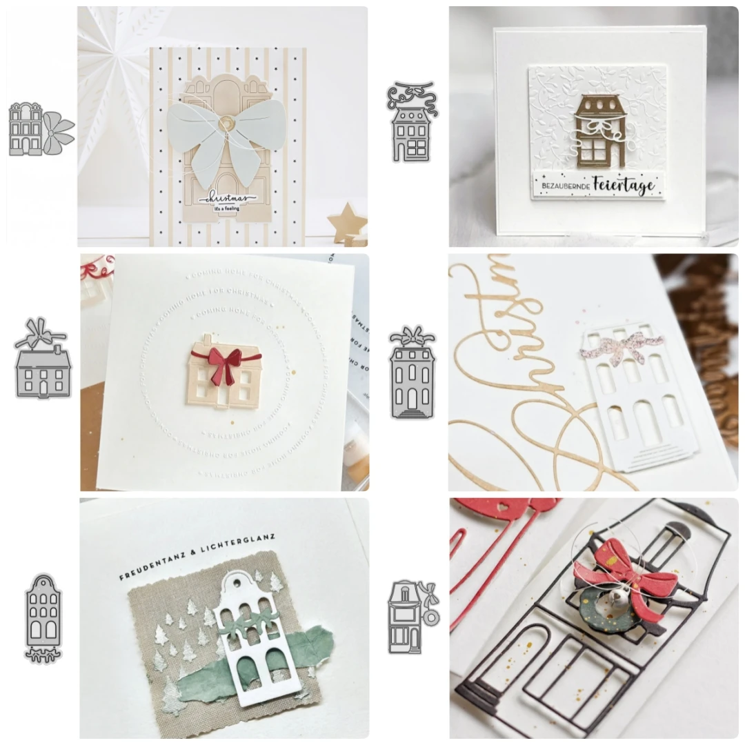 Neue verschiedene Weihnachtshaus-Stanzformen, geeignet für Weihnachten, Scrapbook, Album, Karte, DIY-Produktion, Punch, Prägung, Dekoration