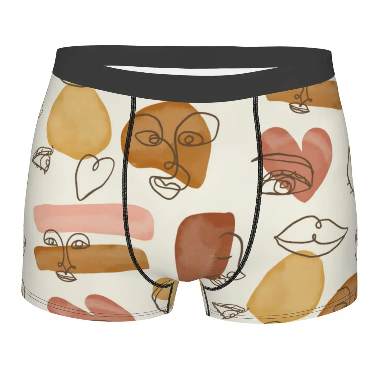 Men's Underwear Underpants Face Features Men Boxer Shorts Elastic Male Panties