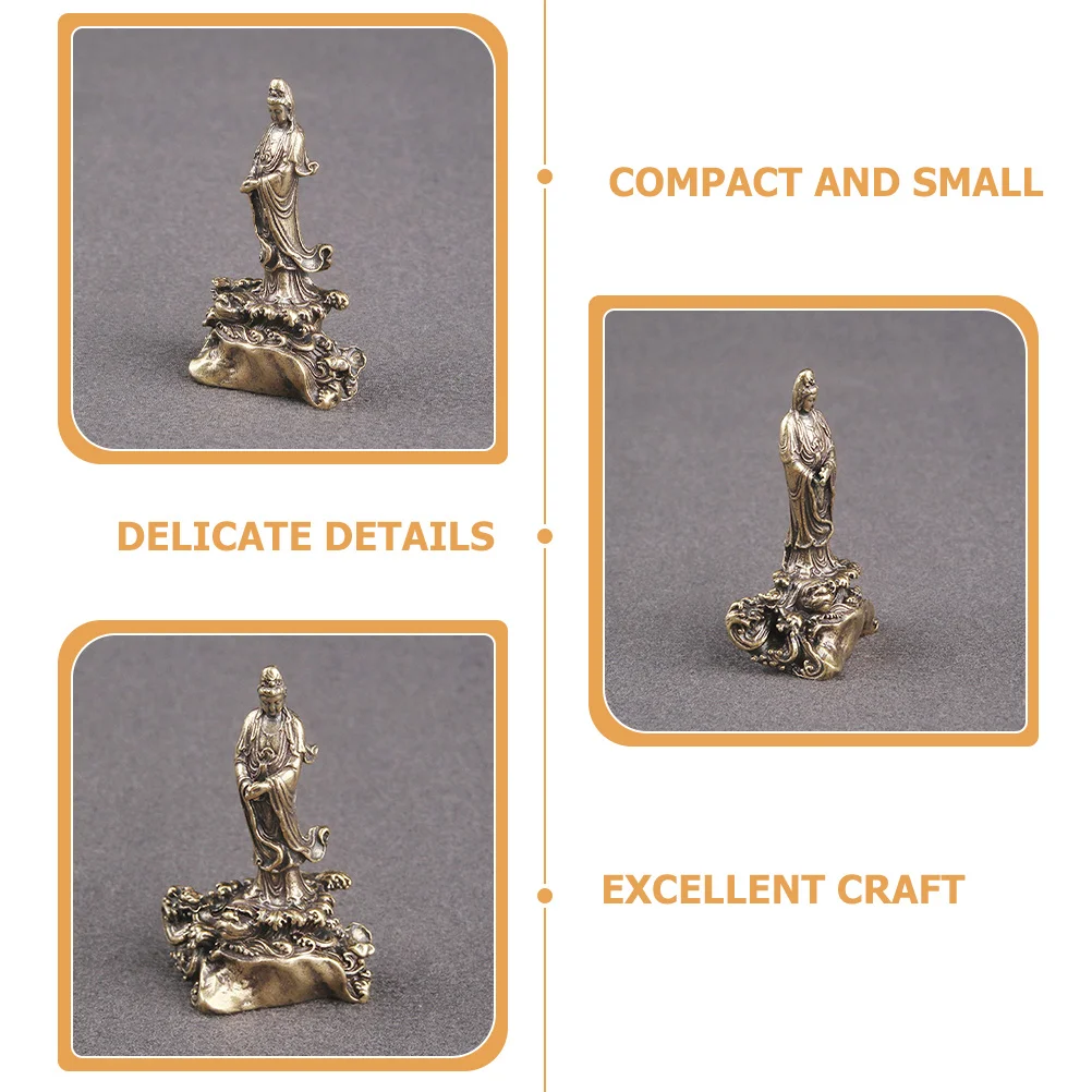 

Brass Retro Statue Small Ornament Desktop Decoration Indoor Vintage Craft Adornment for Home Brass Statue Outdoor