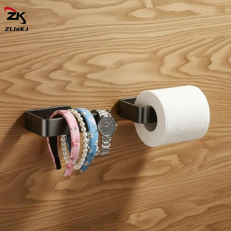 (ZYDD01) 1Pcs Wall Mounted Toilet Paper Holder Rustproof Thickened Plastic Storage Rack Bathroom Kitchen Toilet Accessories