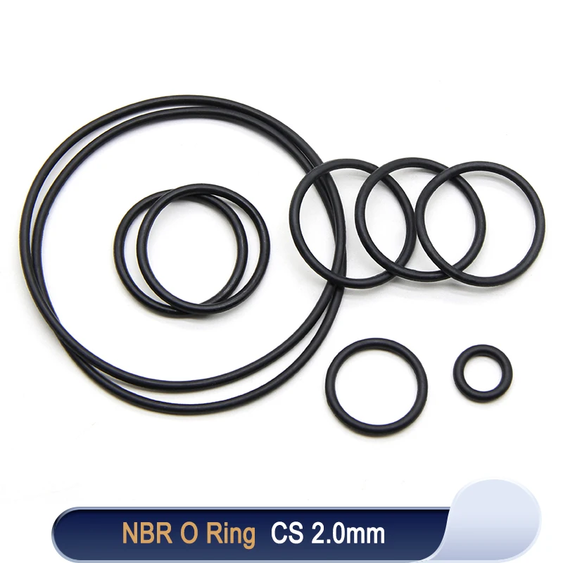 10/50pcs NBR O Ring  Nitrile Rubber Gasket Thickness CS 2mm OD 5~150mm Black Round O Type Corrosion Oil Resist Sealing Washer