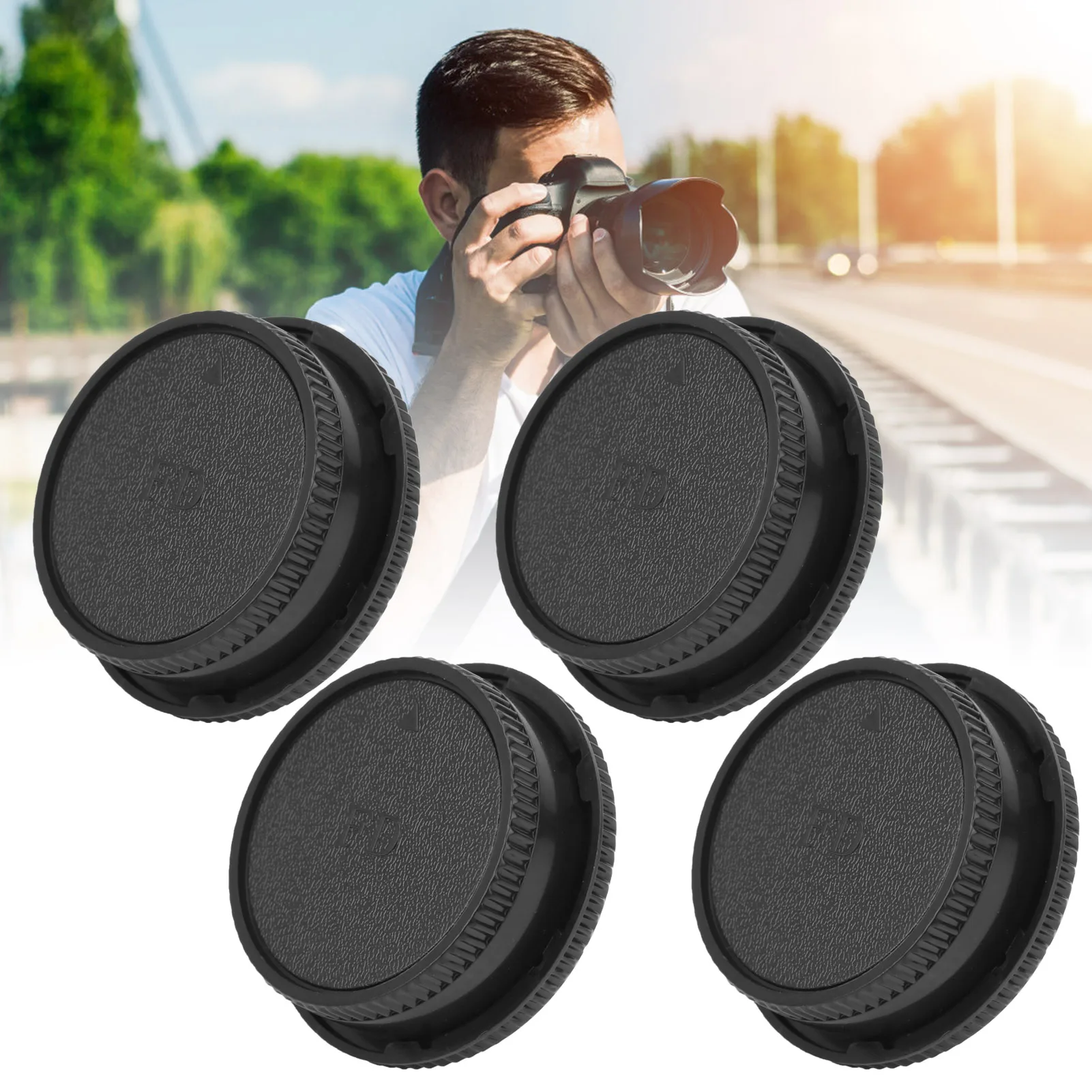 Camera Front Body +Rear Lens  Cover Set Compatible for Canon FD Mount Lens and  Front  Plastic Camera