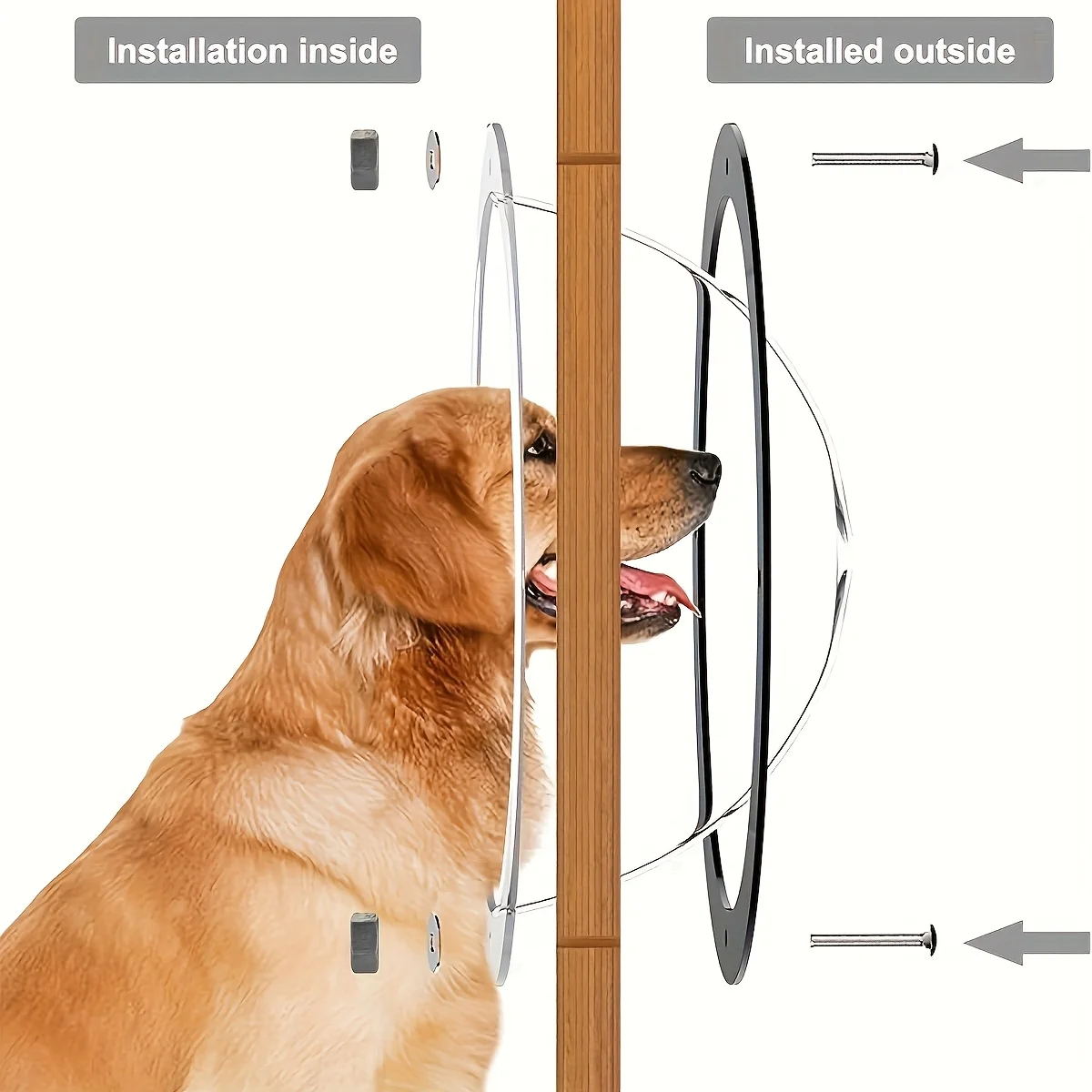 

2 Pack Pet Fence Space Door, Clear Semi Circular View Window, Durable Transparent Cover for Dog Cat Daily Use H0603