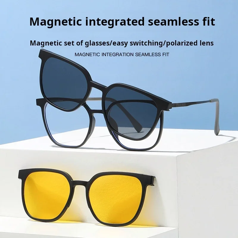 OLLYMURS ريترو البيضاوي الاستقطاب المغناطيسي كليب على النظارات الرجال والنساء TR90 التيتانيوم النقي النظارات الطبية البصرية الإطار