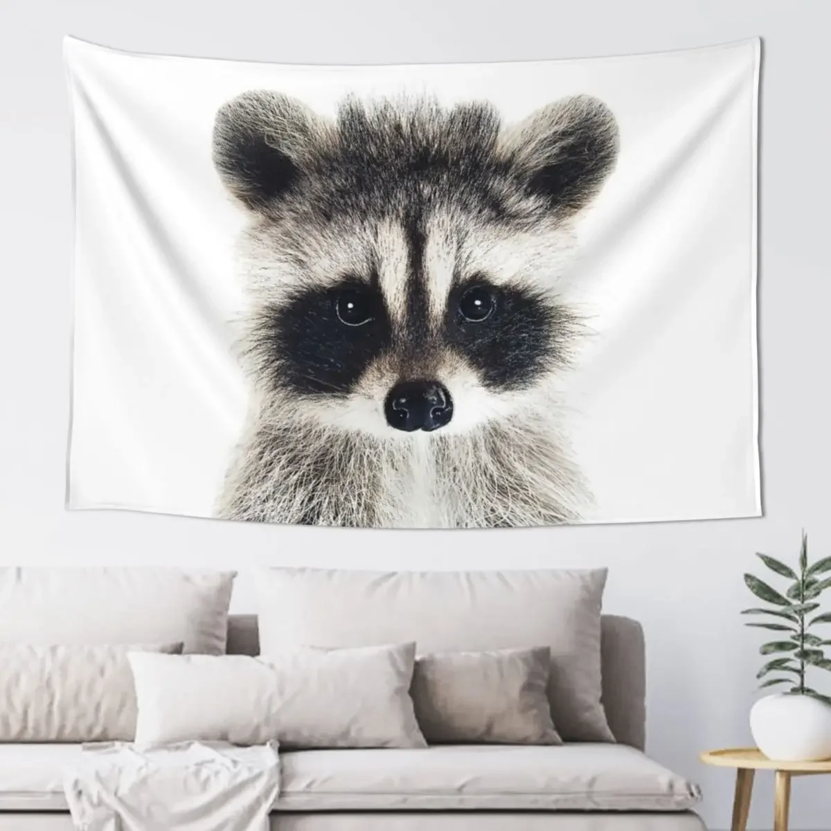 Baby Raccoon Portrait Tapestry Room Decorations Aesthetic Cute Room Things Tapestry