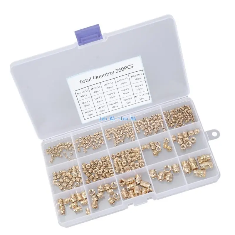 

E15B 335/360pcs латунные резьбовые вставки для крепления в 3D -печатных деталях Использование