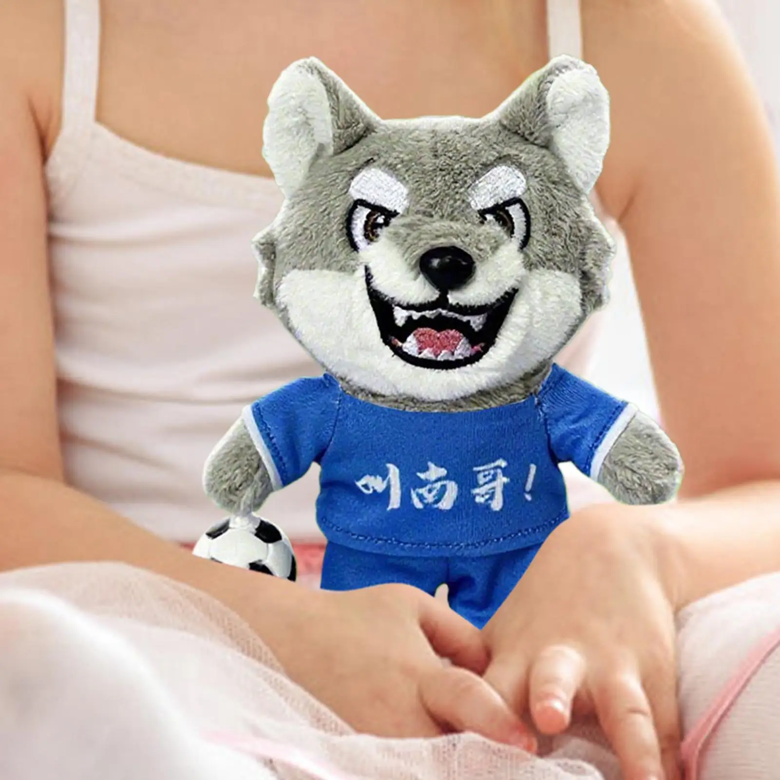 Lupo Peluche Lupo Peluche Cartone animato Ciondolo che suona Decorazione della casa per adulti Bambini Letto per dormire Passeggini da viaggio Zaini Vacanze