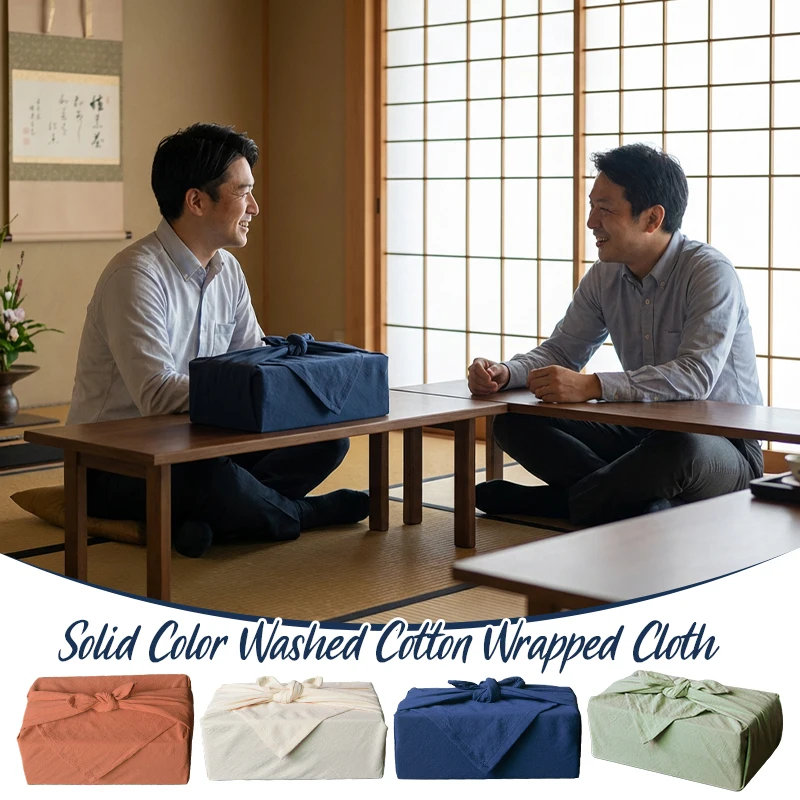 68x72cm Japanese Style Wrapping Cloth Furoshiki Handkerchiefs Solid Color Traditional Fabric Gift Box Wrap Cloth