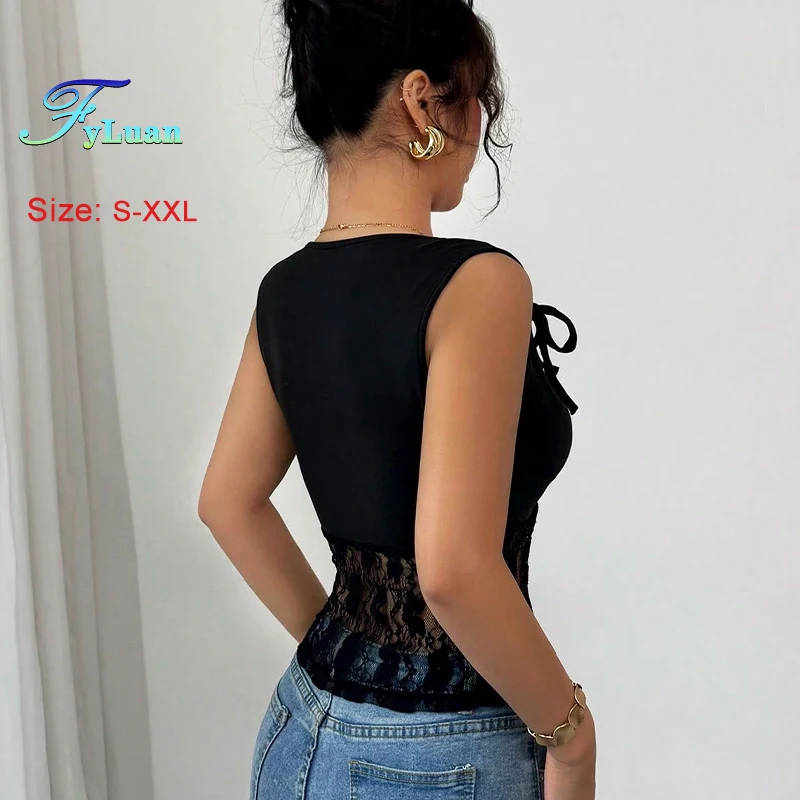 منتج جديد لعام 2025 فساتين نسائية مثيرة من الدانتيل الأسود مربوطة على الكتف بدون ظهر فتاة حارة على طراز علوي لحفلات الكوكتيل والحفلات الراقصة #6