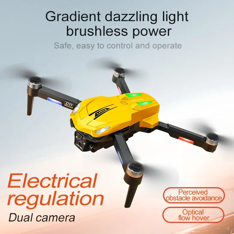 2024 New D11 Drone 8K HD Dual Professional Wifi FPV Obstacle Avoidance Folding Quadcopter Gradient Flowing Lights Toy RC 10000m