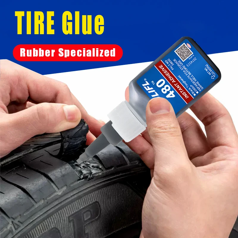 380 غراء إصلاح الإطارات الأسود - رابطة قوية لإطارات المطاط ، مقاومة للماء ومقاومة للارتداء ، سهلة الاستخدام للسيارات ، ثقوب إطارات الدراجات