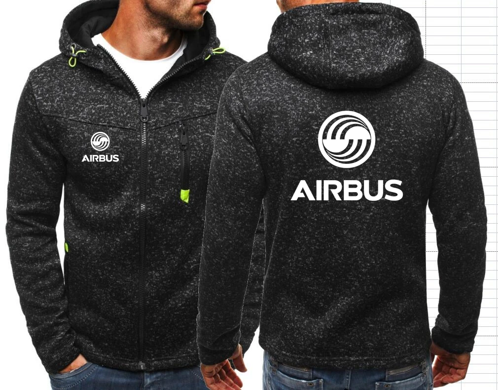 AIRBUS AVIATION Flight Hoodies Airbusfan A320 Men Sports Zipper Fashion Tide Jacquard Hoodies Fleece Jacket Fall Sweatshirts