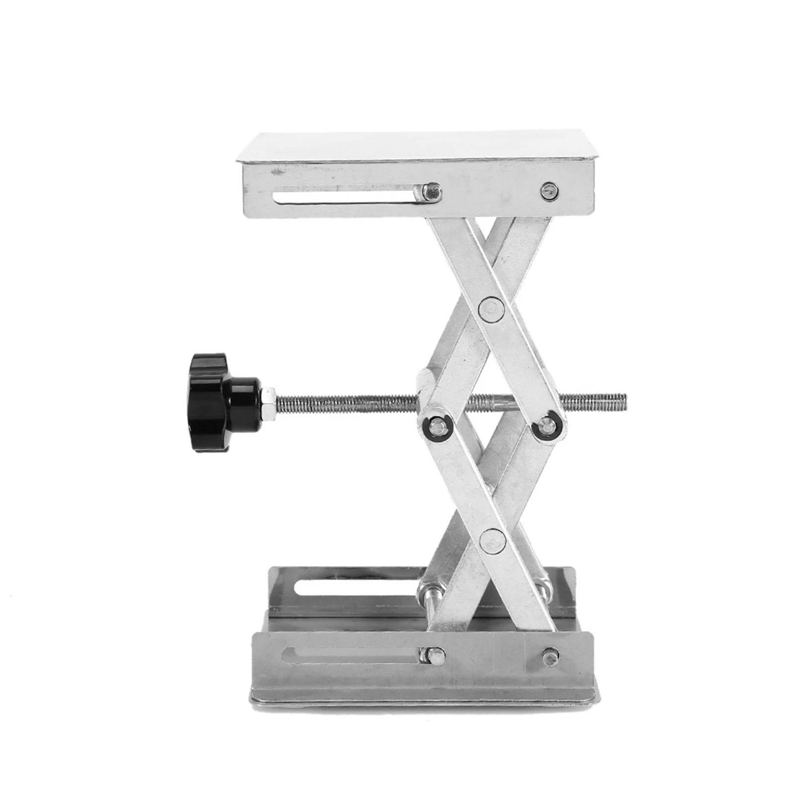 100X100mm Manual Lifting Table 45-150mm Height Adjustable Laboratory Lift Stainless Steel Lifting Platform Stand Carpentry Tools