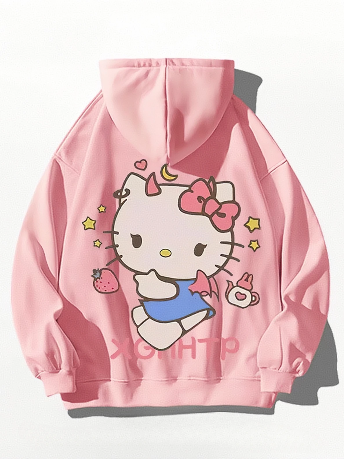 Soft and cute hello kitty Cartoon Anime periphery Mens and womens hoodies Autumn and Winter Versatile Couple\'s clothing hoodie