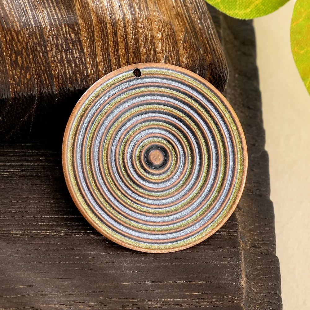 New Arrival Vintage Bohemia Colorful Spiral Disc Pendants for Women Earrings Necklaces Charms for DIY Making Jewelry Accessories